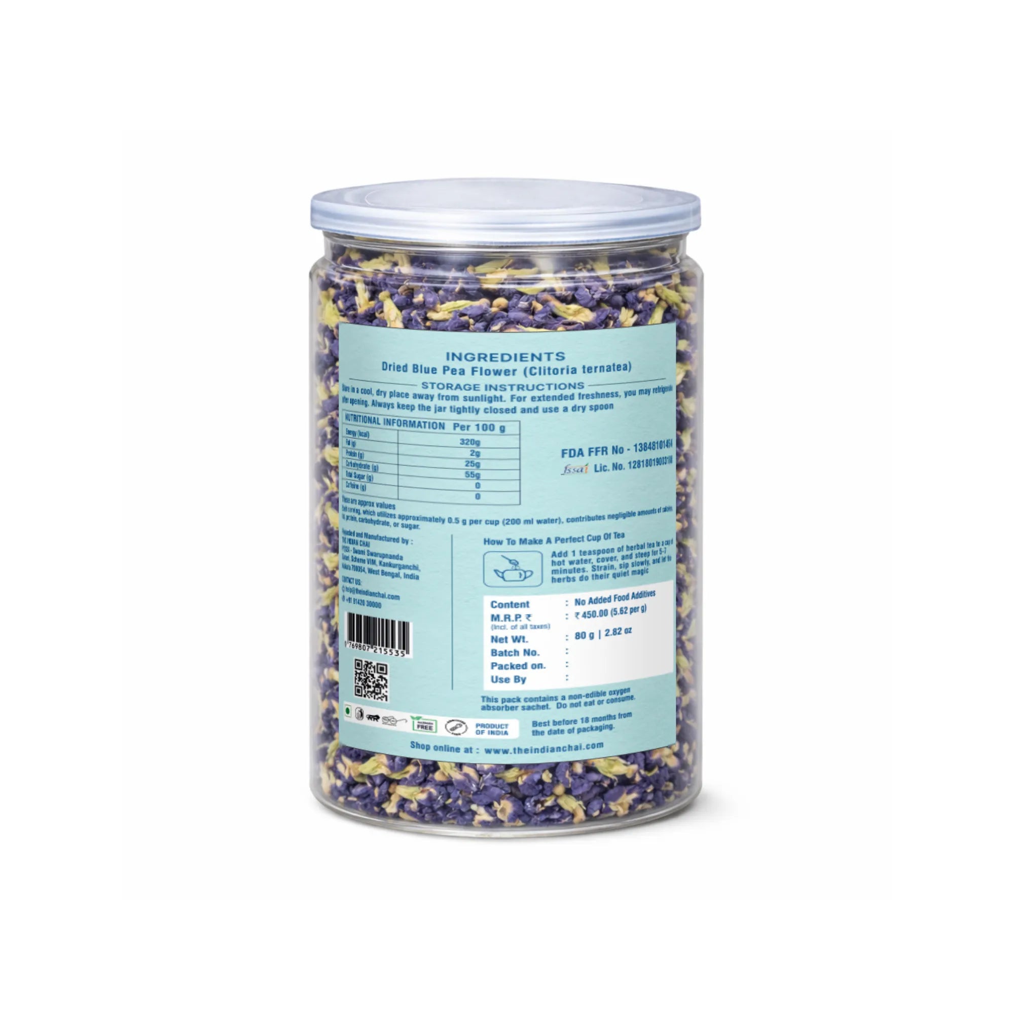 Blue pea flower tea