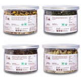 Combo, Chamomile tea, Nettle tea, Peppermint tea and Senna leaves