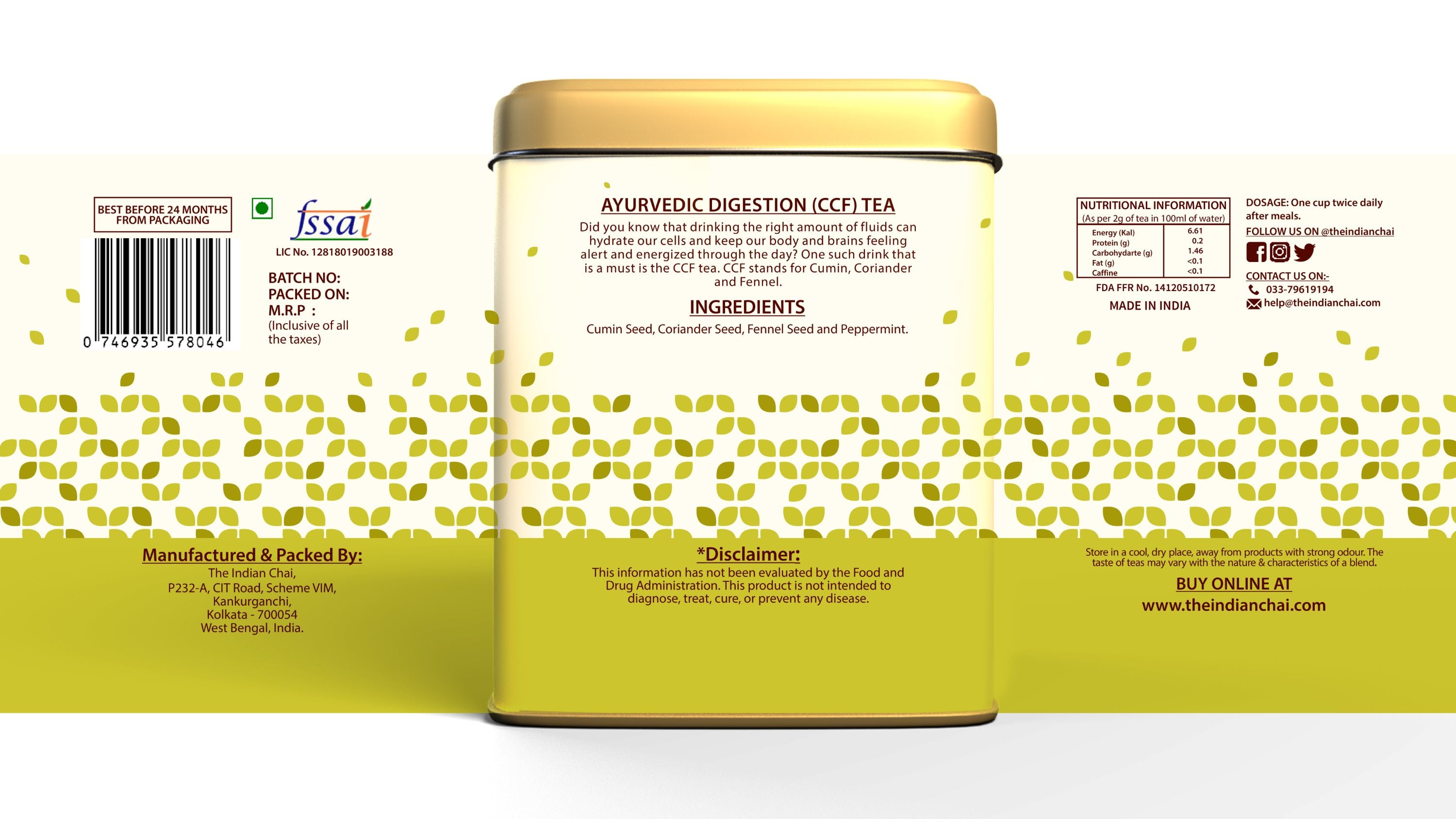 Ayurvedic digestion (ccf) tea