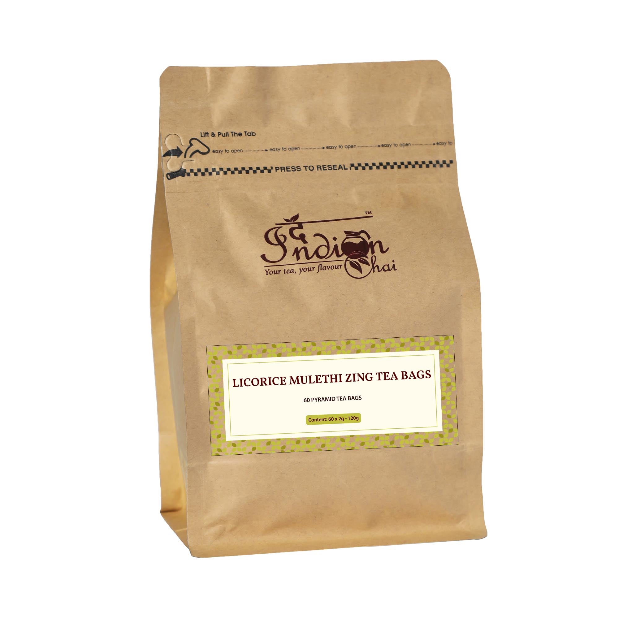 Licorice mulethi zing tea bags