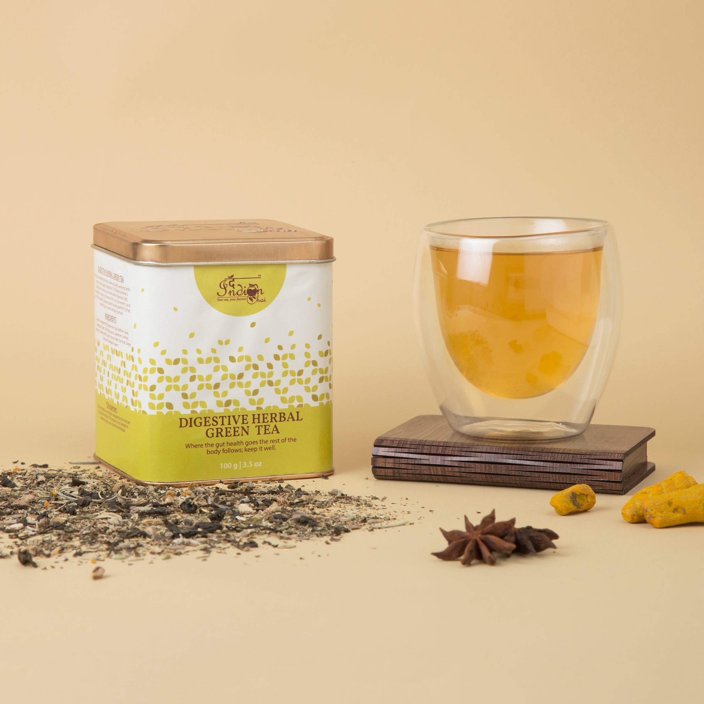 Digestive herbal green tea