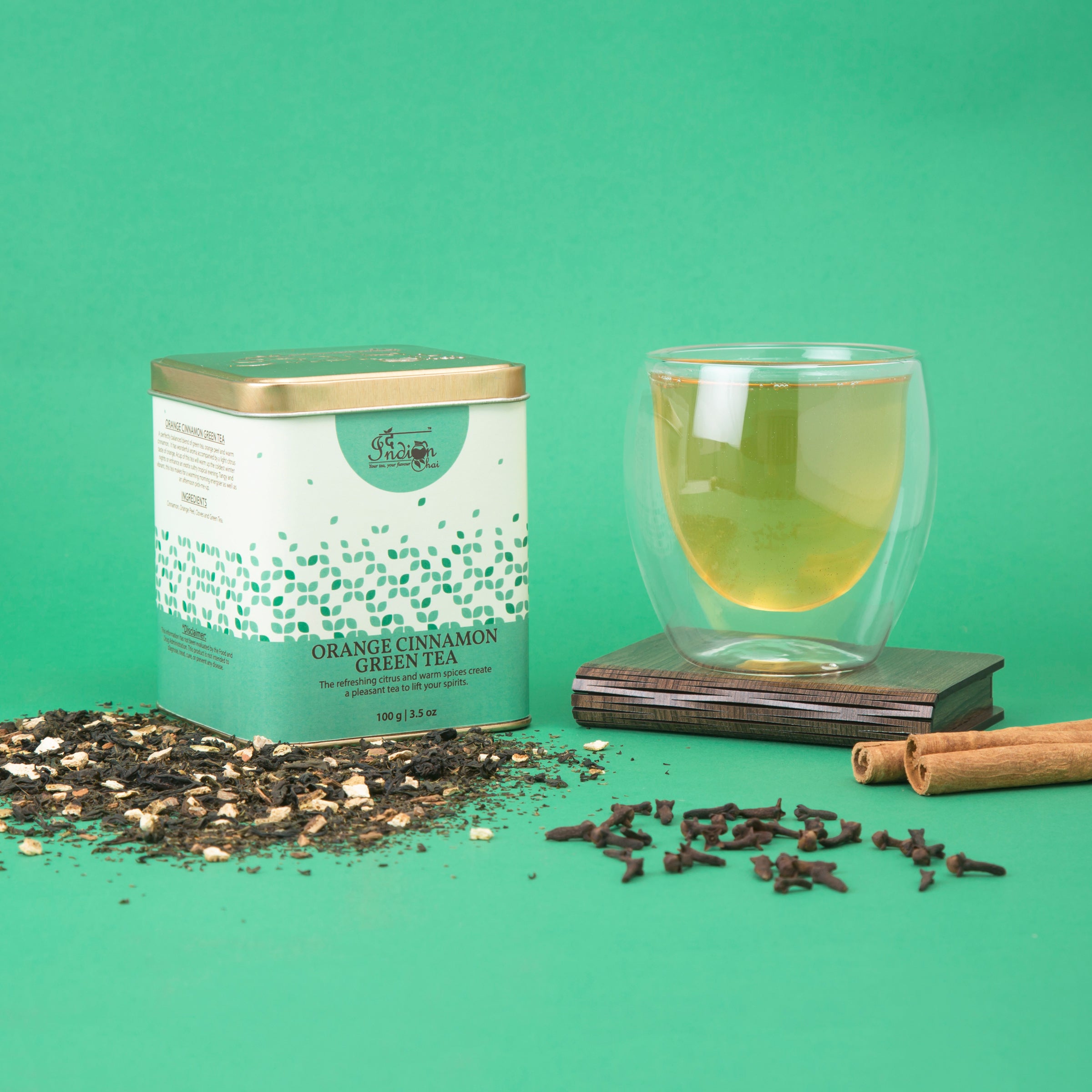 Orange cinnamon green tea