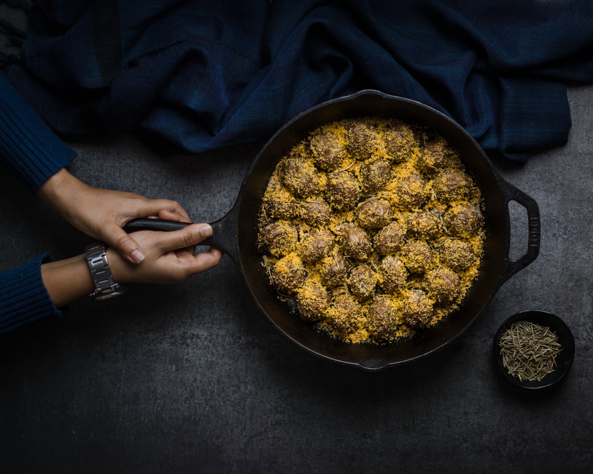 Crispy Rosemary Parmesan Potatoes