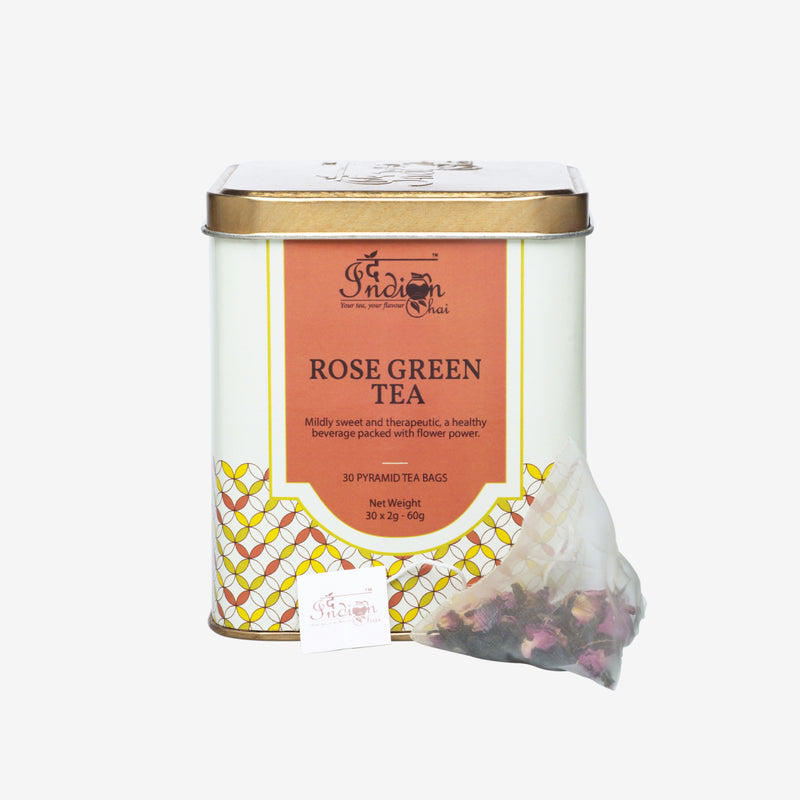 Rose green tea bags