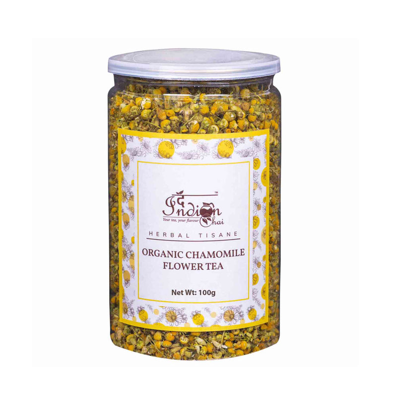 Organic chamomile flower tea