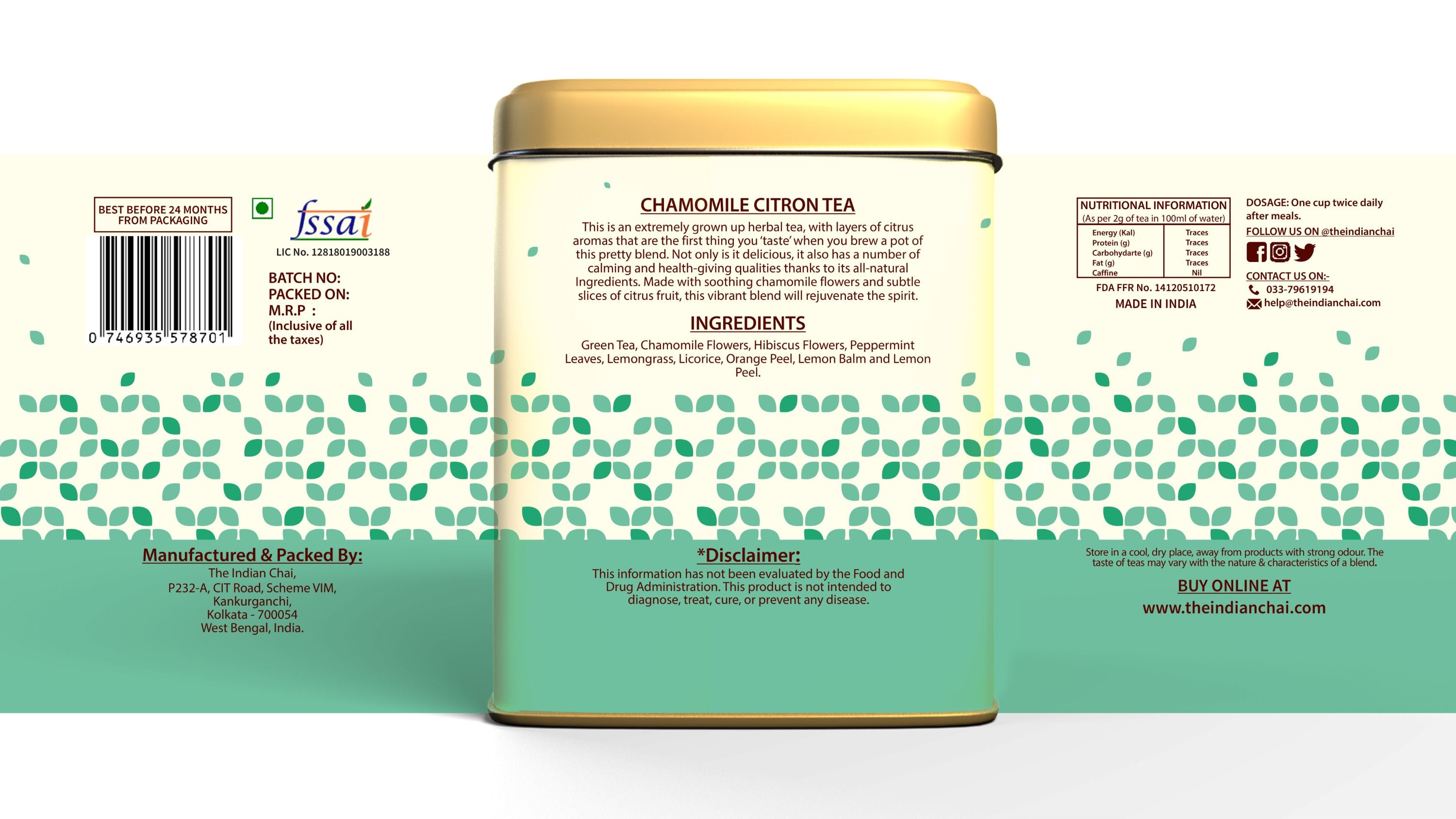 Chamomile citron tea
