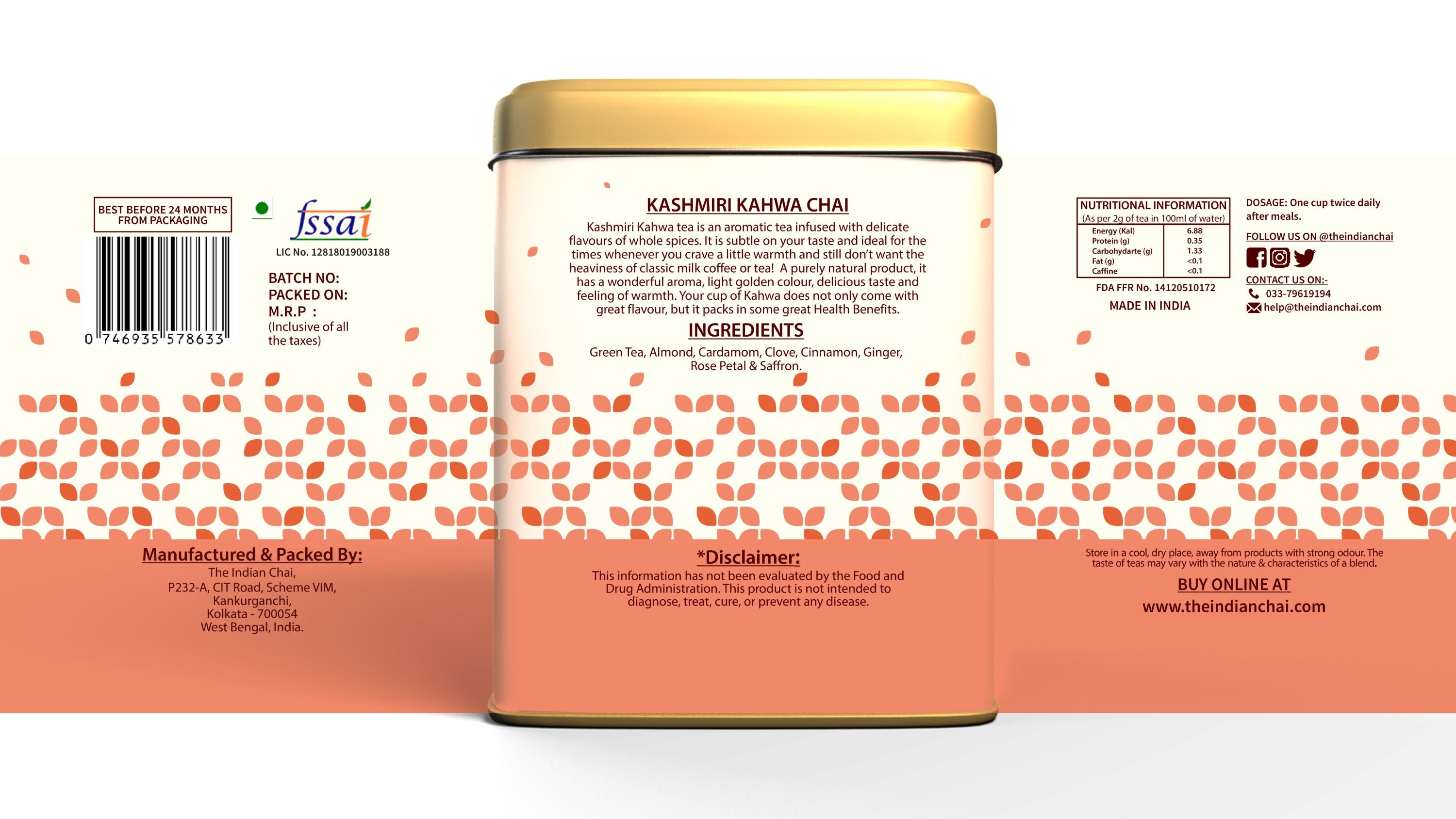 Kashmiri kahwa chai
