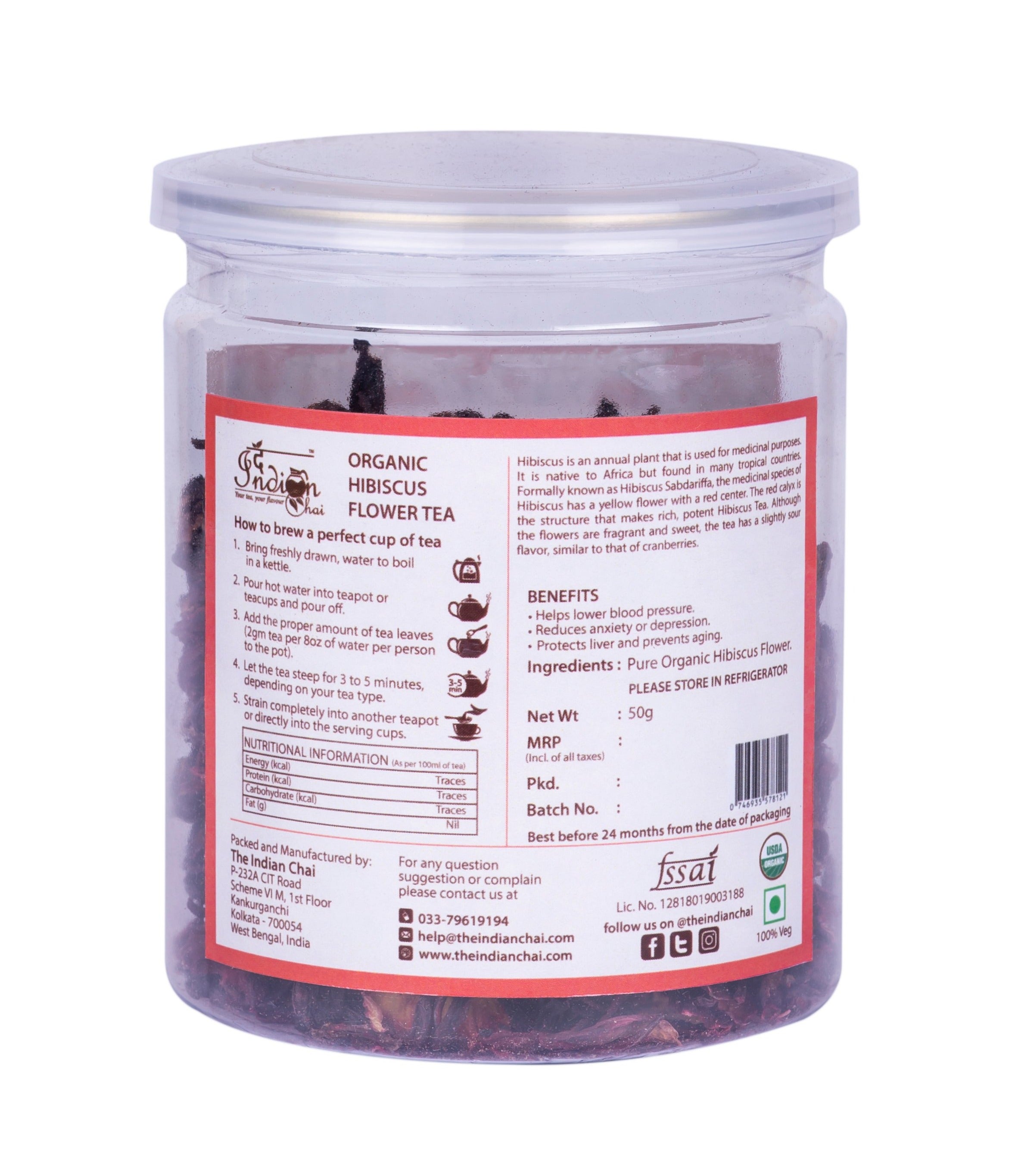 Organic hibiscus flower tea
