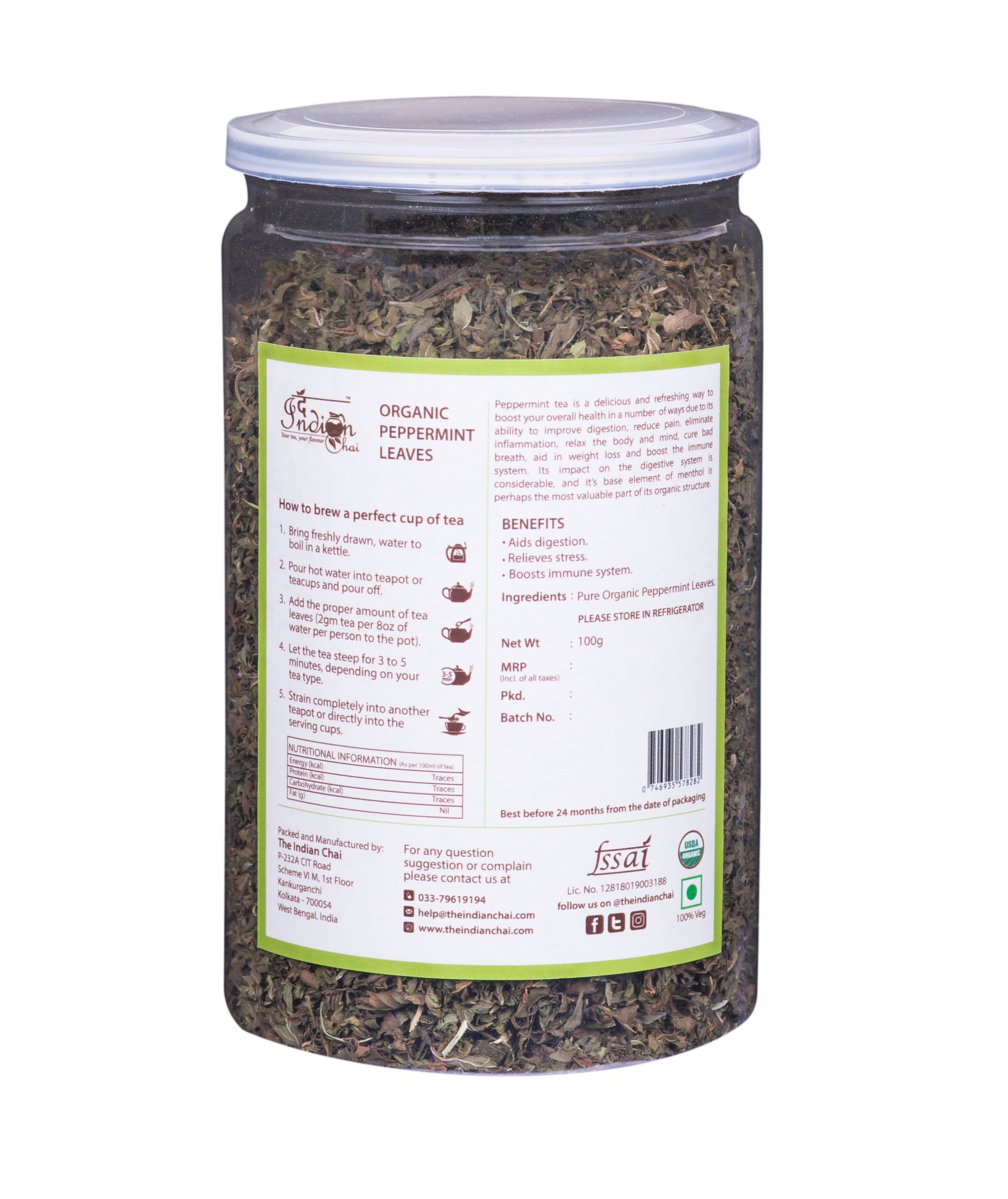 Organic peppermint leaves