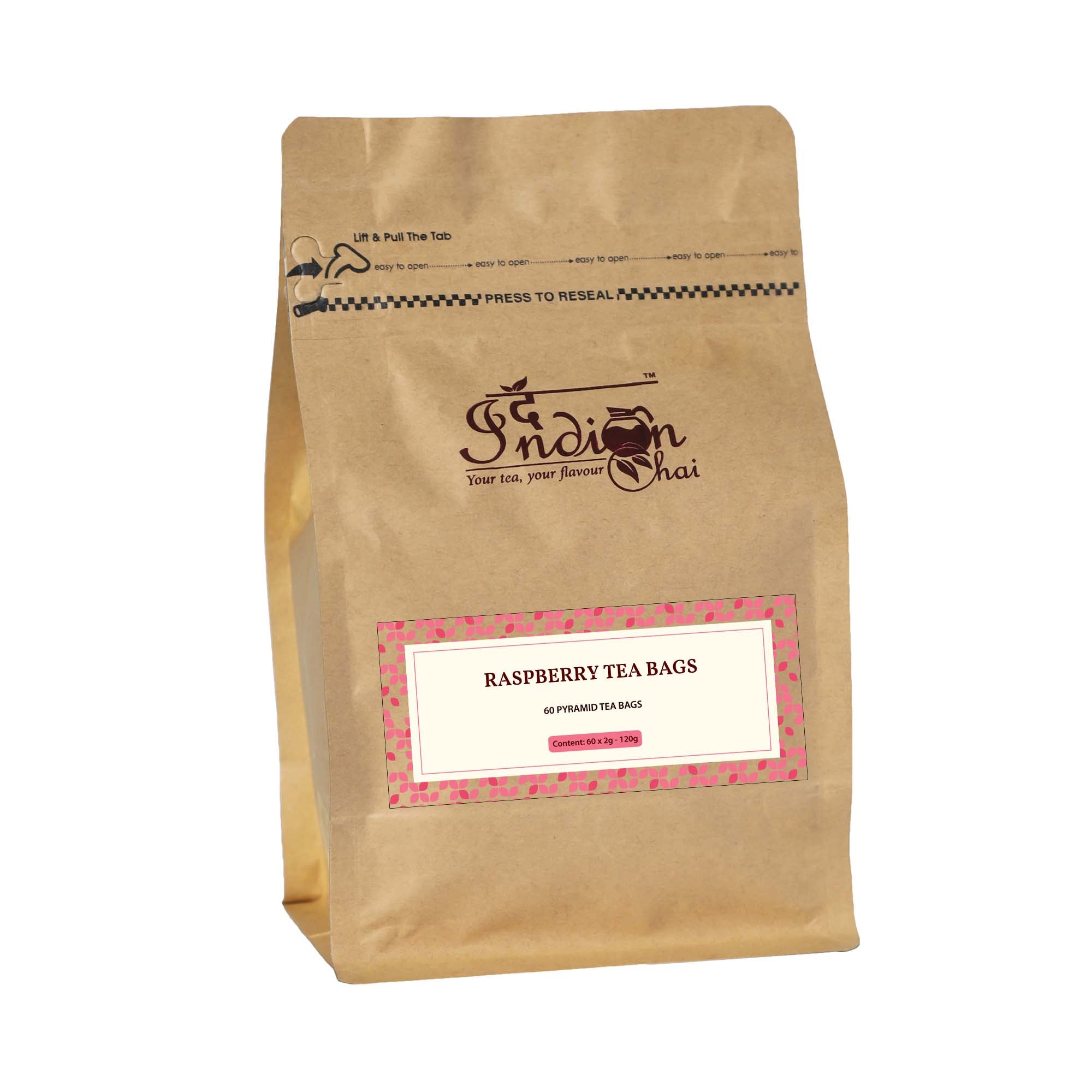 Raspberry tea bags