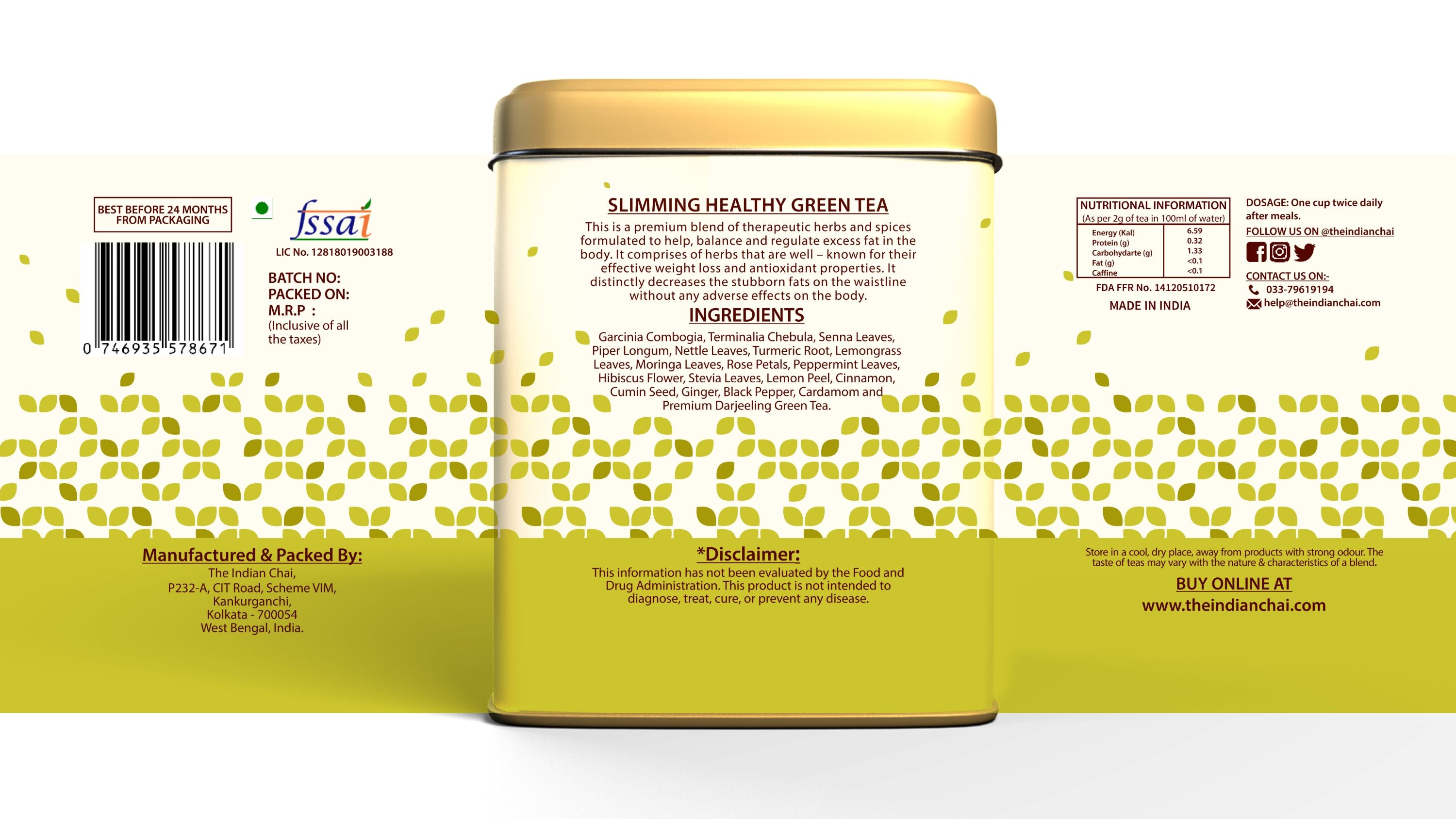 Slimming healthy green tea